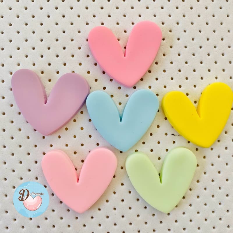 Coração de Biscuit Tam M para Artesanato, Lembrancinhas, Decoração – 6 Unidades
