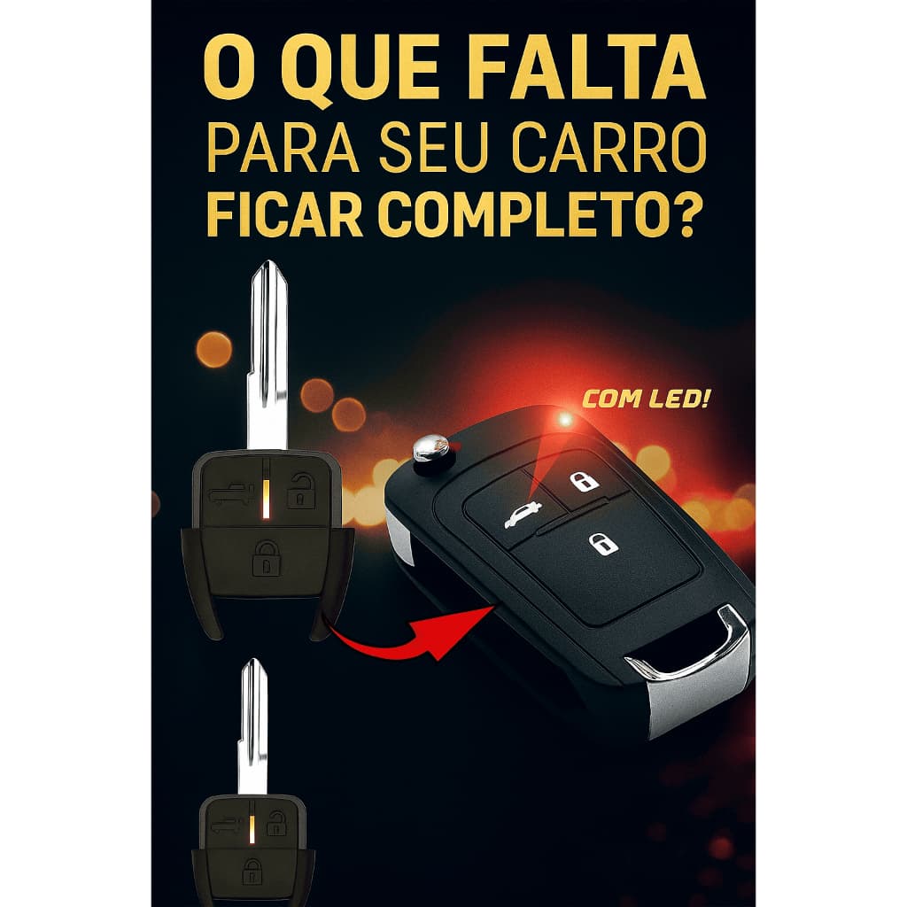 Carcaça Chave Canivete Adaptação GM Astra Vectra Corsa Montana Agile Celta 3 Botões Oca Lâmina "L"