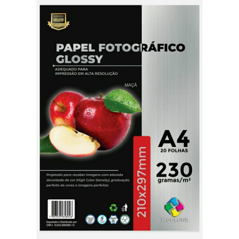 200 Folhas Papel Fotográfico 230gr A4 Prova D Água