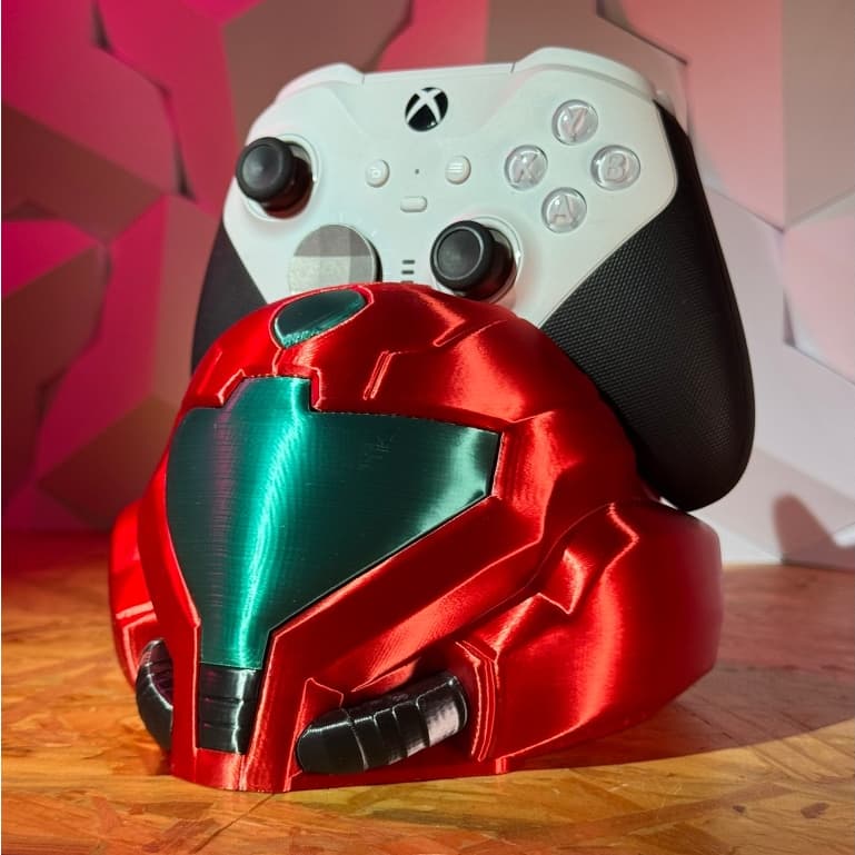 Capacete Metroid Samus Aran - Suporte de controle - PlayStation, Xbox, Switch - Decoração colecionável Premium