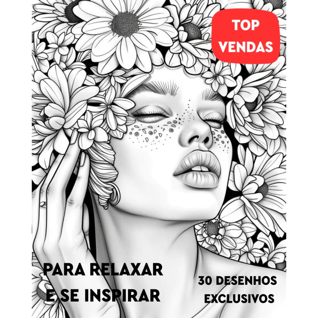 Desenhos de Colorir Desenhos Femininos A4 | 30 Desenhos para Pintar | Frete Grátis