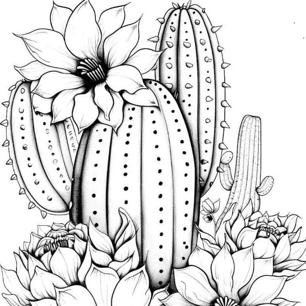 Desenhos Cactos e Orquídeas para Colorir - 30 Tamanho A4