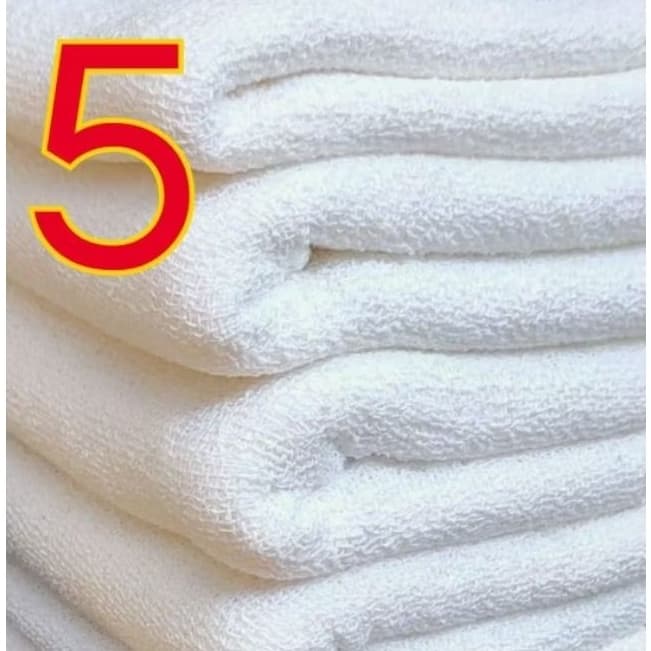 Kit 5 Pano de Chão Branco Algodão 60x40cm Alvejado Para Limpeza