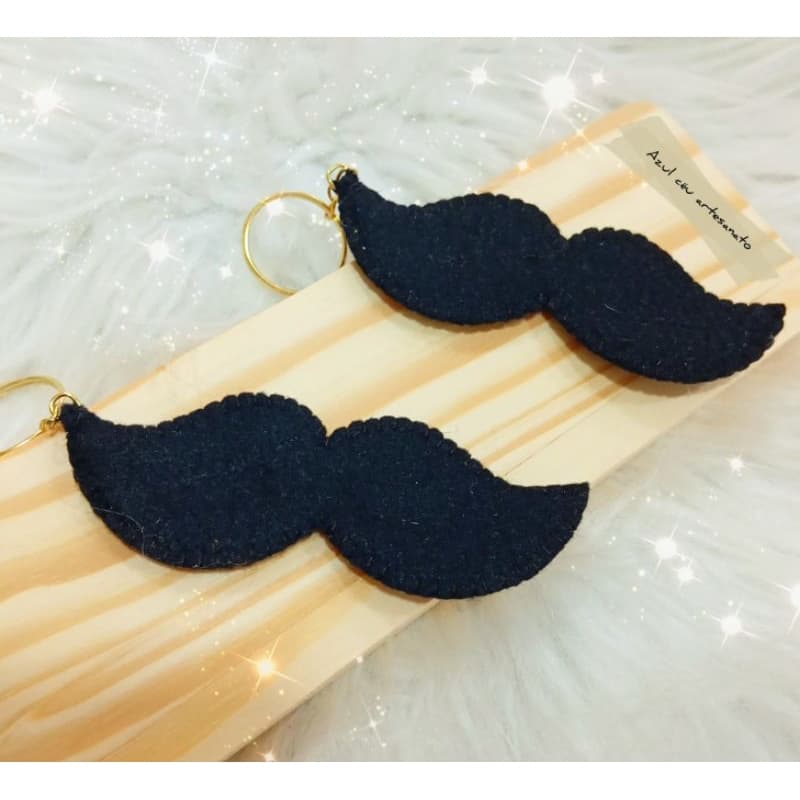 Chaveiro 10 unidades Bigode Feltro