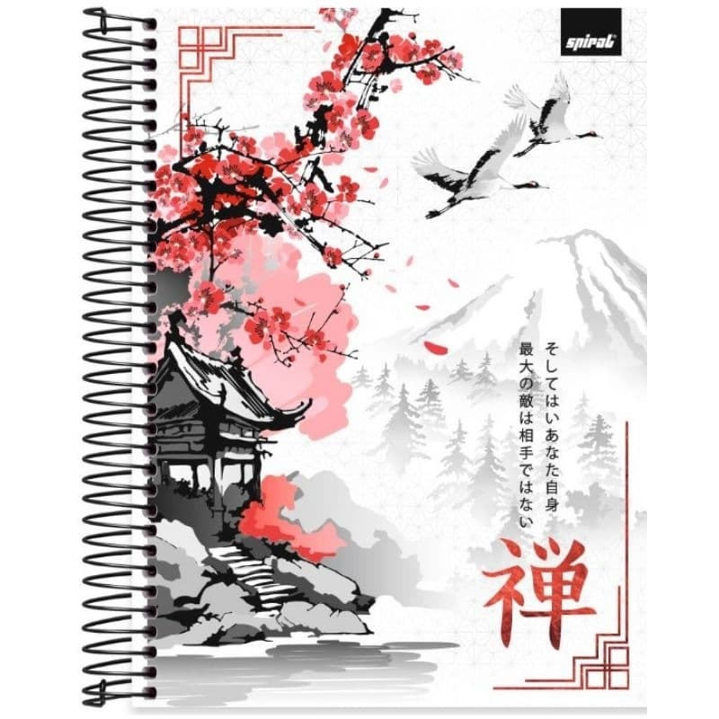 Caderno Universitário Capa Dura, 10 Matérias, 160 Folhas, Zen