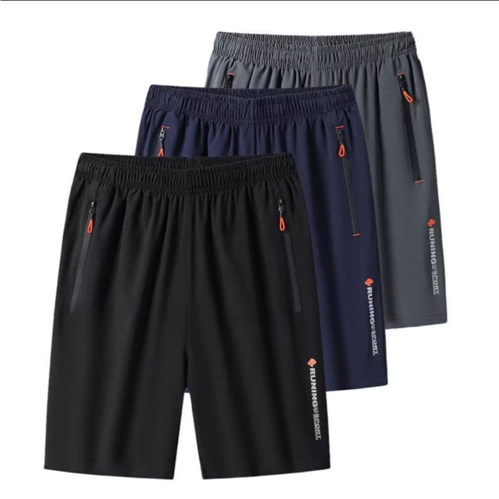 Kit 3 Bermudas Academia Para Treino Com Bolso ziper Short Elastano - Secagem Rapida