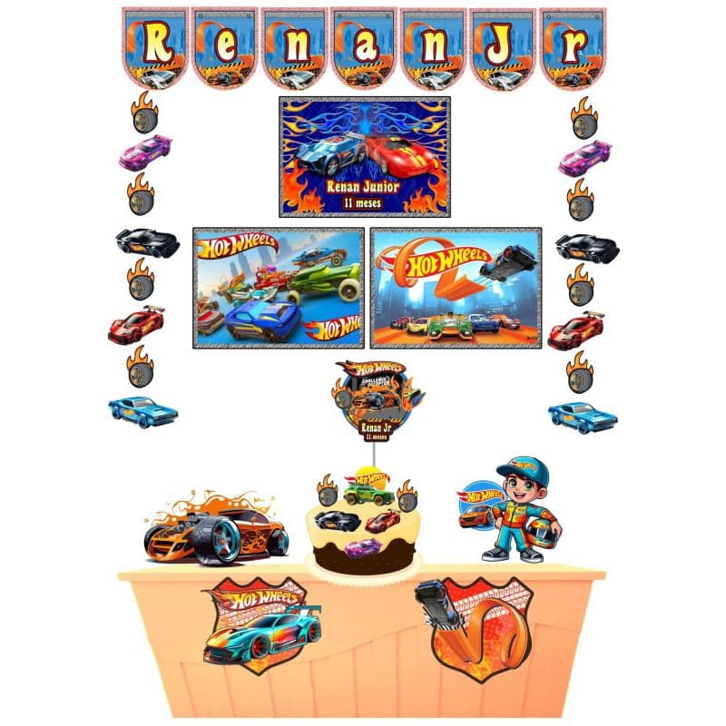 Kit Festas Só um bolinho - HOT WHEELS - CARRINHOS (FAZEMOS VÁRIOS TEMAS- SOLICITE PELO CHAT)
