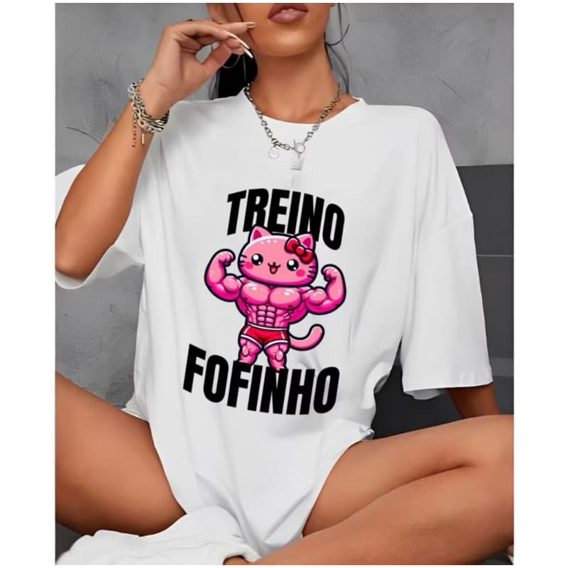 Camiseta Camisa Tshirt 100% Algodão Gym Treino Academia Musculação Fitness Oversized Treino Fofinho