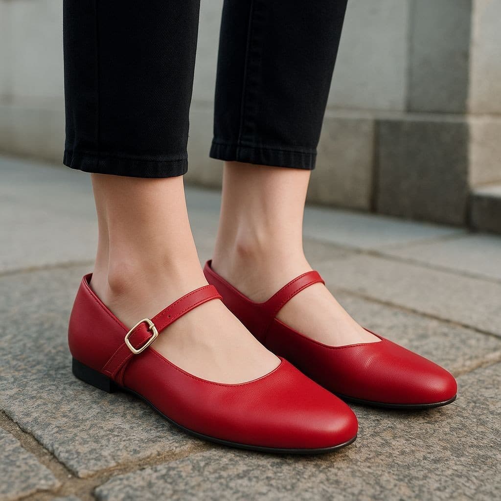 Sapato Feminino Boneca com Fecho Fivela e Sem Salto Sapatilha Feminina Estilo Básico Mary Janes do 34 ao 41
