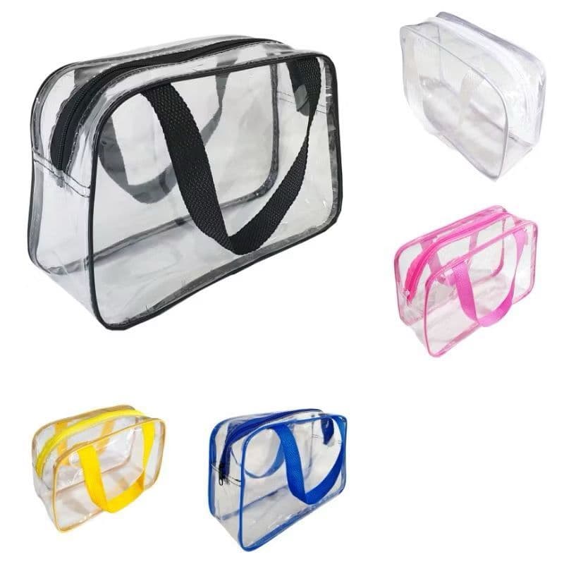 Bolsa Transparente Necessaire PVC Organizadora Para Trabalho Faculdade Estagio Hospital Maquiagem Higiene Pessoal
