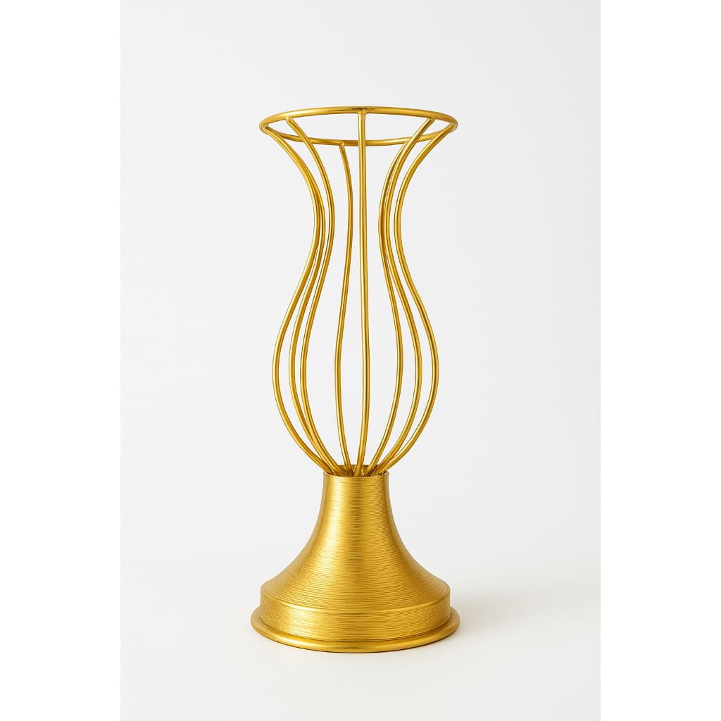 Vaso Aramado Dourado Decorativo 35cm – Elegância para Festas, Igrejas e Eventos