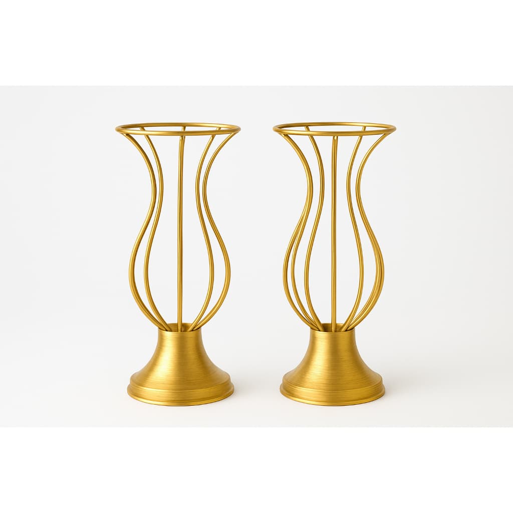 Kit 2 Vasos Aramados Dourados 35cm – Decoração para Festas e Eventos