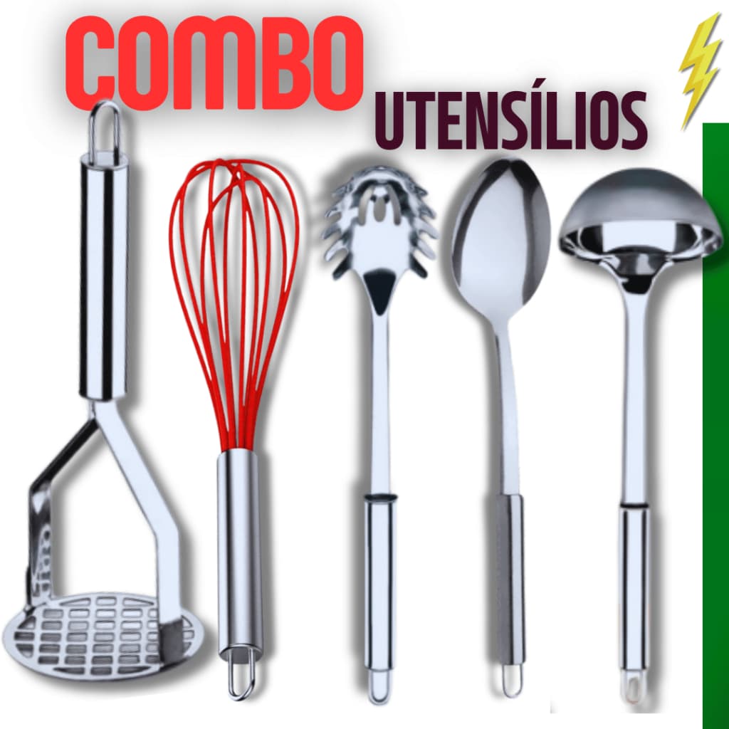 Utensílios De Cozinha Peças Amassador Batatas Batedor Ovos Pegador Massas Concha Feijão Colher Arroz