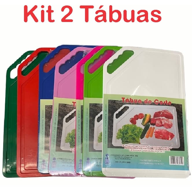 Kit 2 Tábua de Corte Colorida em Polipropileno
