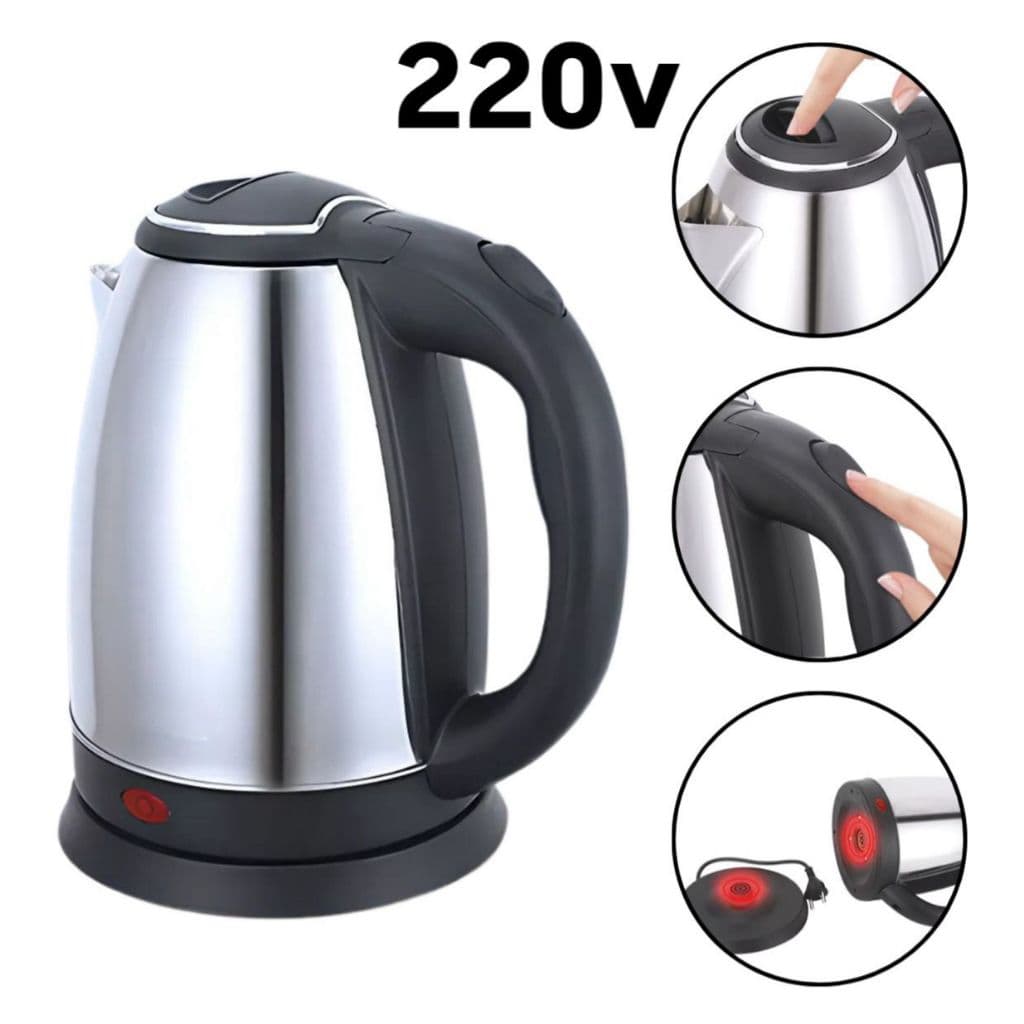 Chaleira Jarra Eletrica Fervura Rapida Preto Vermelho Inox 220v