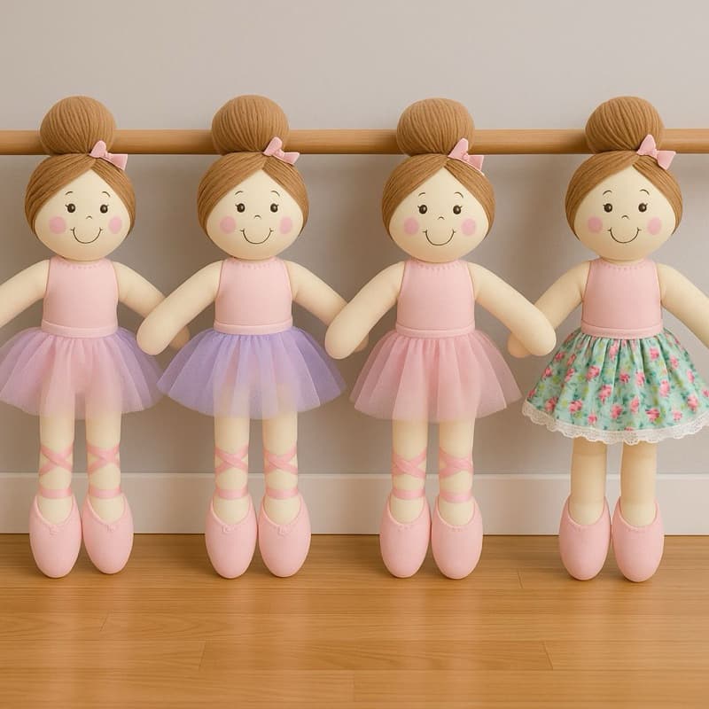 Boneca Bailarina de Pano Menina para presentear decorar  50cm altura