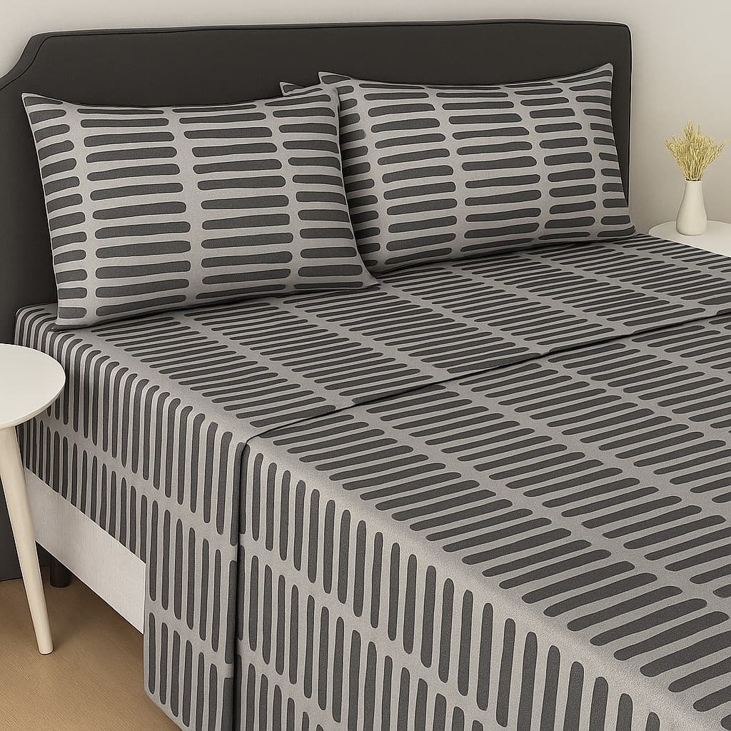 Jogo De Lençol Queen Size 400 Fios 4 Peças Estampados Extra Macio