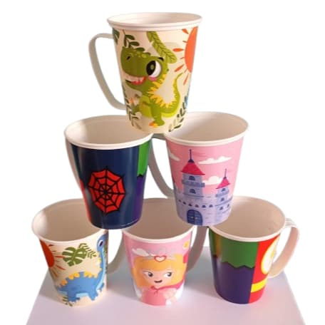 CANECAS INFANTIL KIT COM 10 UNIDADES DESENHOS PERSONALIZADO 350ML PARA SUCO