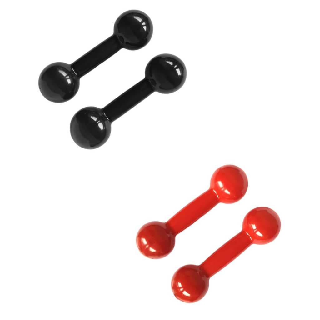 Combo Pares de Halteres Rosa 4kg + Halteres 5kg Preto Emborrachados Profissionais