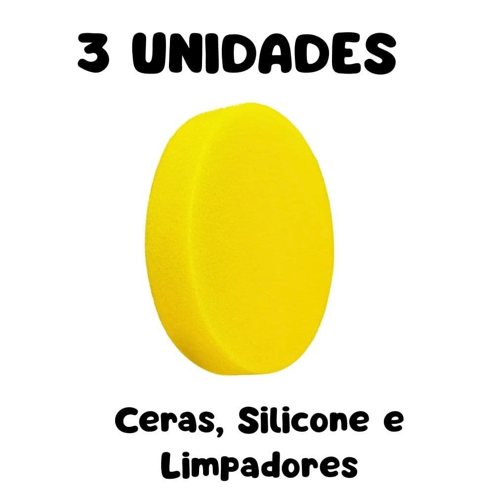 3 Unidades Aplicador para Ceras, Silicone e Limpadores Sem Borda Automotiva