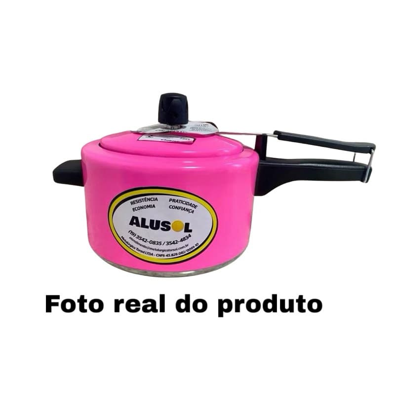 Panela de Pressão 2,5 Litros - Fechamento Interno - Rosa Neon
