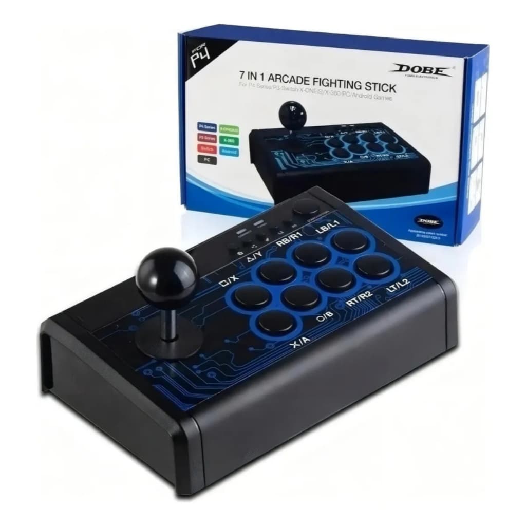 Controle Arcade Fliperama Dobe para PS4, Xbox e PC – Joystick Arcade Gamer Preto
