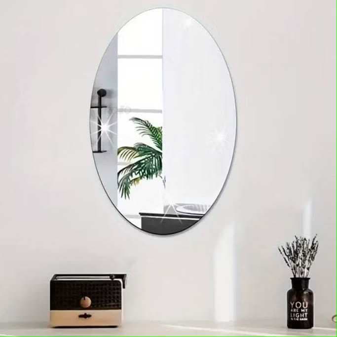Espelho Oval Adesivos De Parede 3d Auto-Adesivo Adesivo De Parede Decoração Para Casa 20*30CM