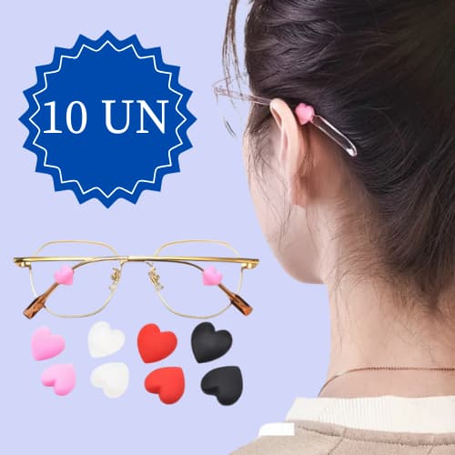 10 GANCHO DE OCULOS grau DELICADO DE CORAÇÃO ANTIDERRAPANTE DE SILICONE acessorio orelha