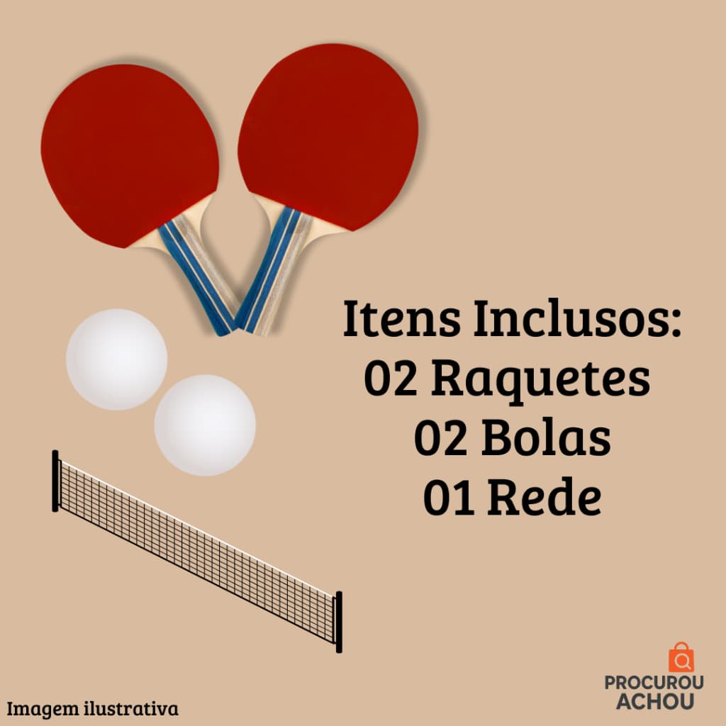 Kit Tênis de Mesa Infantil Ping Pong Raquete Bola e Rede