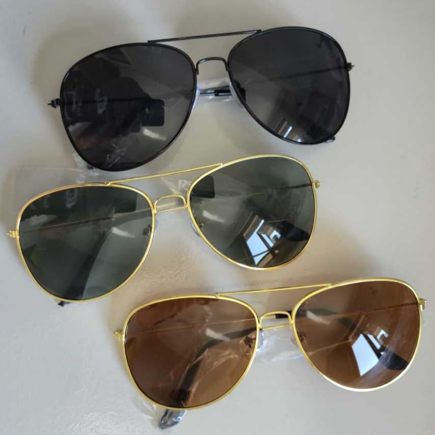 Óculos Aviador Masculino Feminino Estilo Clássico Lente Preta ou Marrom Dourada ou Preta Unissex Moda Vintage Top Sucess