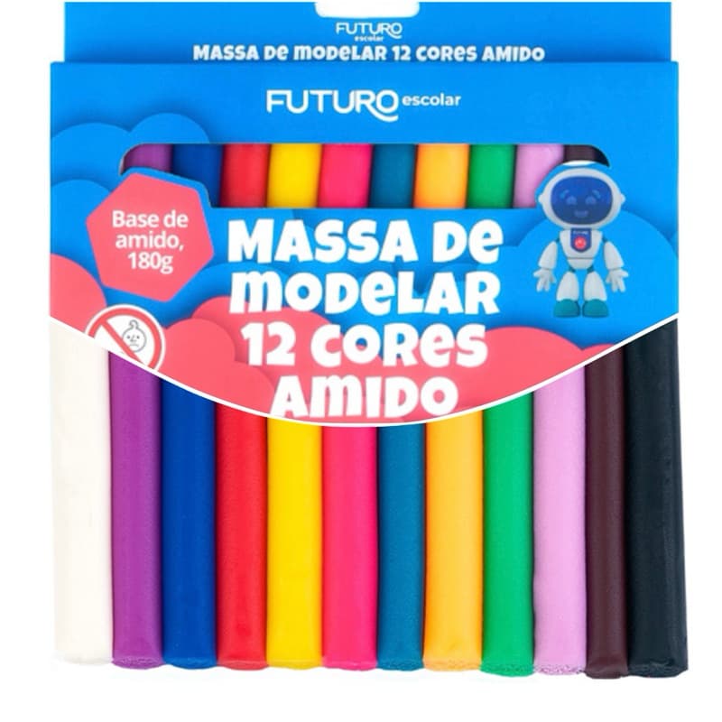 MASSA MODELAR 12 CORES 180G - FUTURO UNIDADE OU KIT