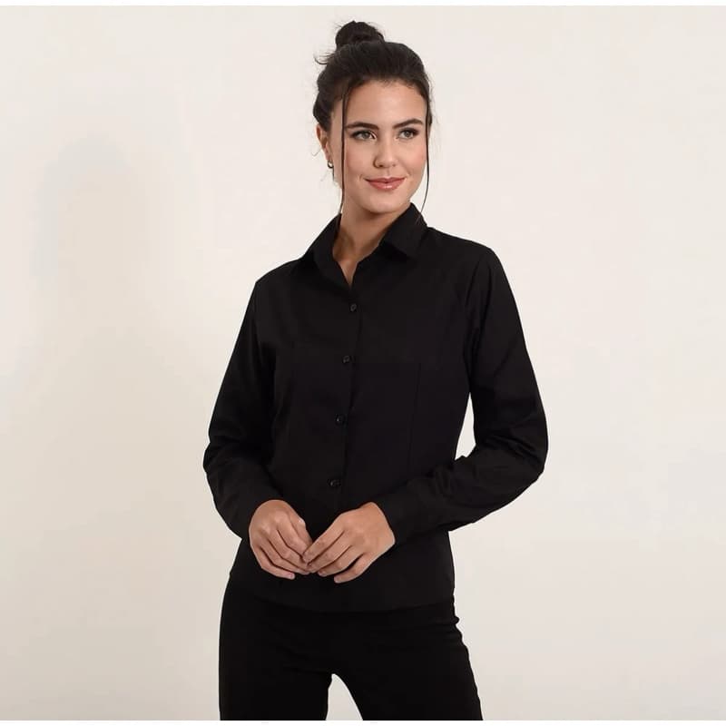 Blusa social feminina manga longa.
