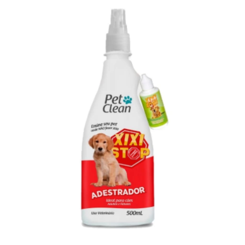 Kit Adestrador Xixi Stop + Xixi Aqui Pet Clean 500 mL para Cães