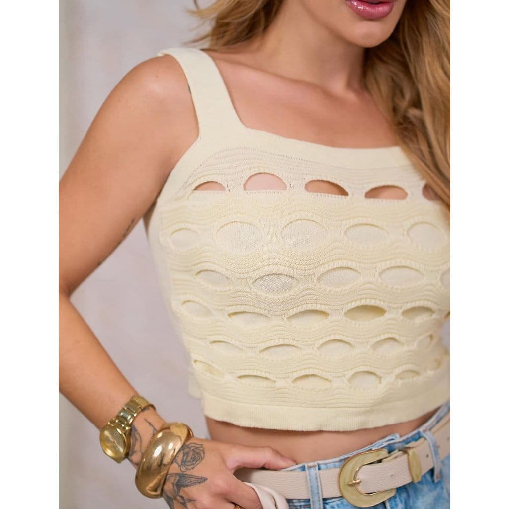 Blusa Cropped Tricô/tricot Modal feminina Candy Color moda verão