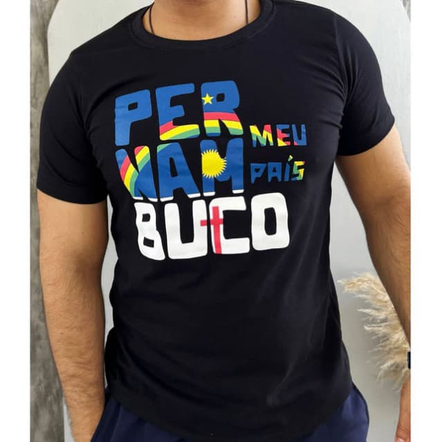 Camiseta masculina T-shirt algodão camisa Pernambuco meu pais