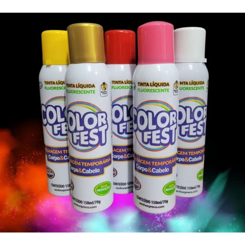 Tinta Spray Kolore Para Cabelo Spray Para Festas Cosplay Carnaval e Penteado Kolore Fashion 150ML