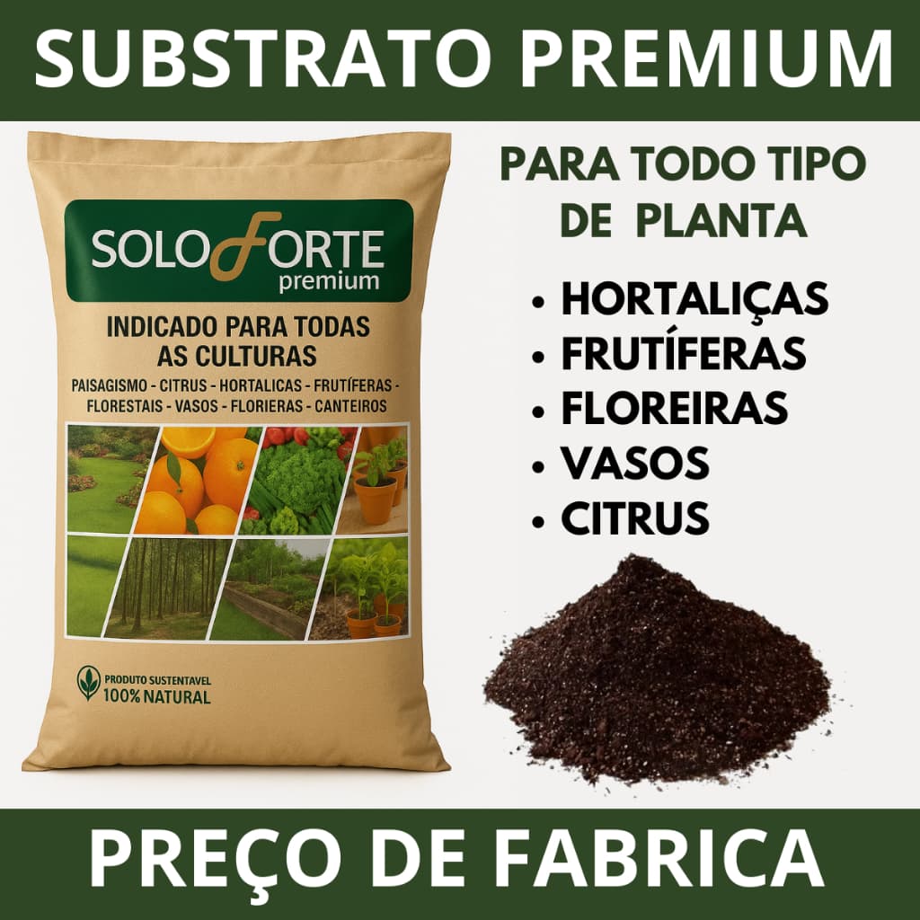 Substrato Para Plantas Solo Forte Jardinagem Horta Flores Hortaliças Frutas Vaso 1kg 3kg 5kg