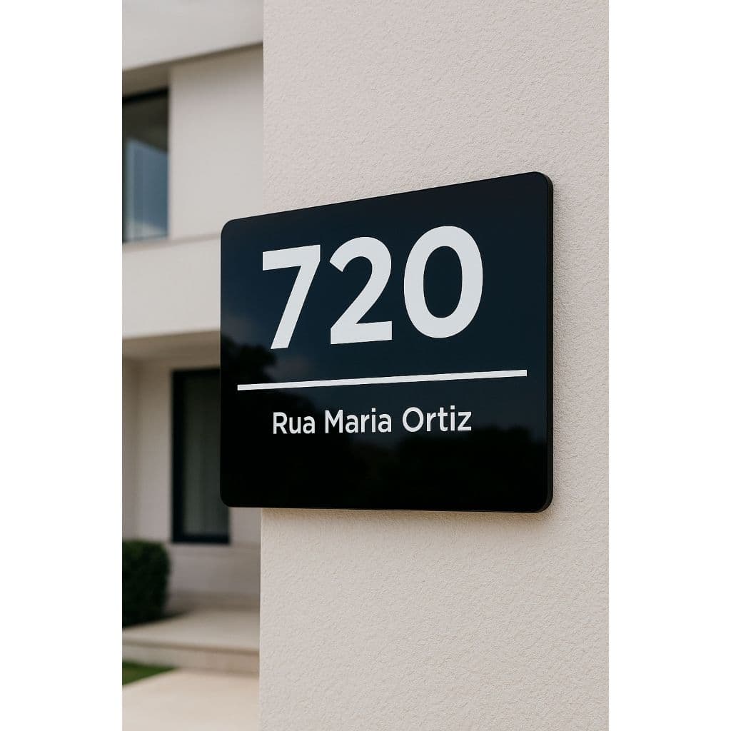 Placa de Número Residencial Personalizada em Acrílico