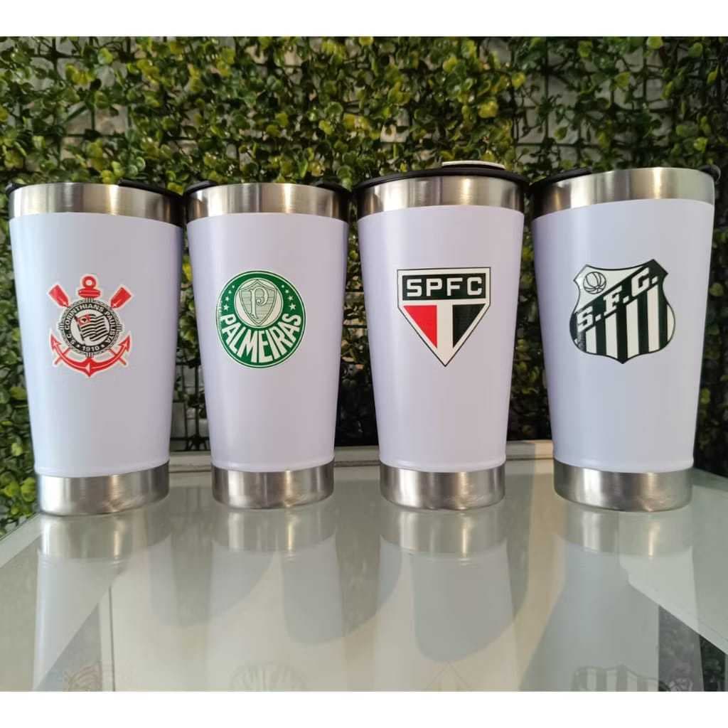 ENVIO NO MESMO DIA Copo Térmica de Time/ São Paulo/ Personalizado com tampa e abridor 473ml-PROMOÇÃOAQUI