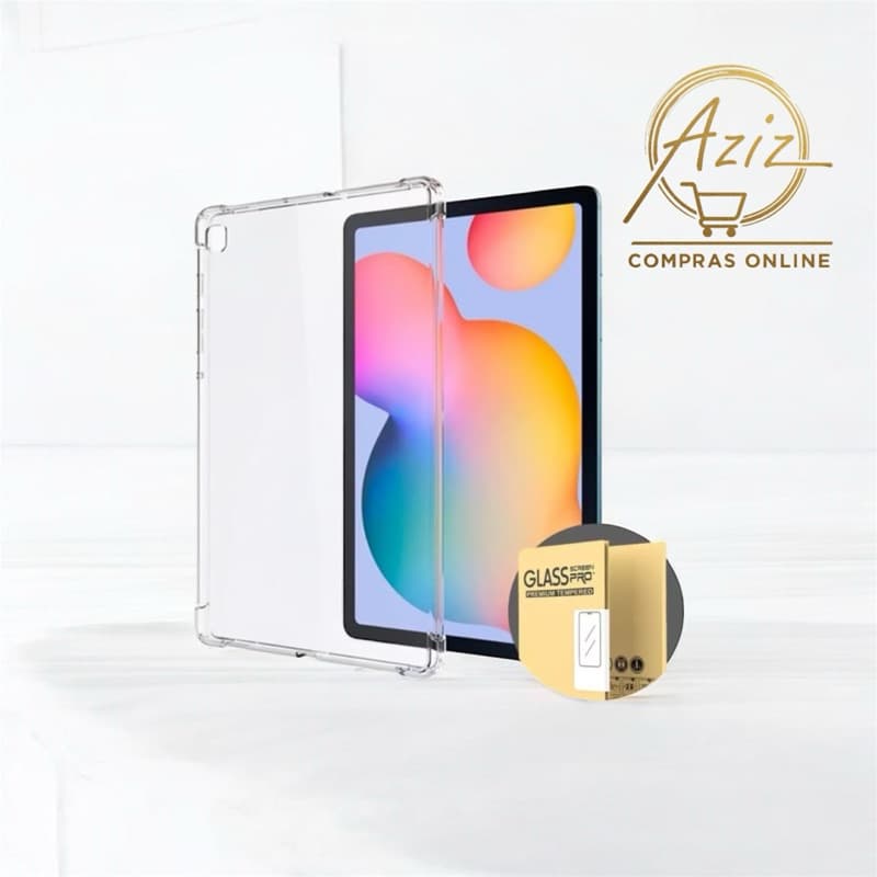 Capa Transparente Anti-Shock + Película 9H Vidro Temperado para Samsung Galaxy Tab S6 Lite P610/P615