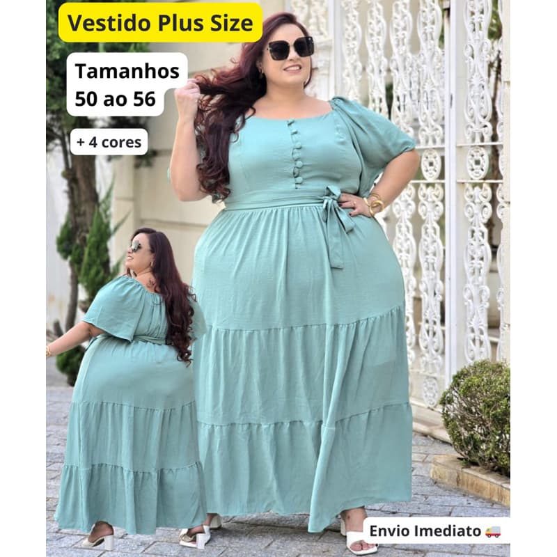 Vestido Longo Plus Size Ciganinha