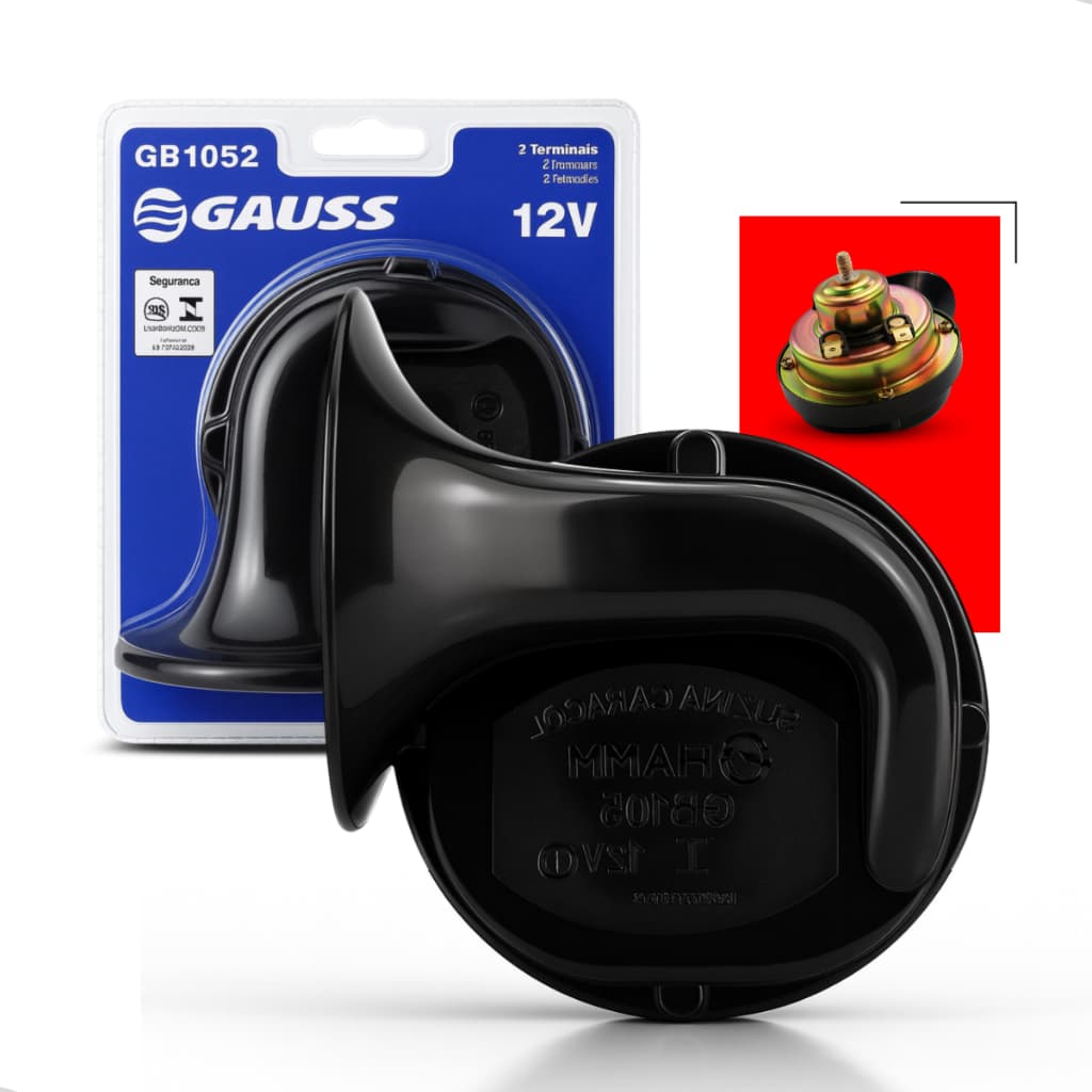 Buzina Caracol Universal Para Todos Os Carros 2 terminais 12v = Gb1052 Super Oferta