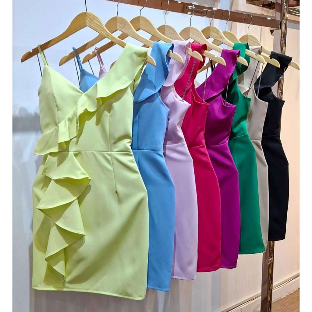 vestido curto #445 com bojo com ziper moda feminina