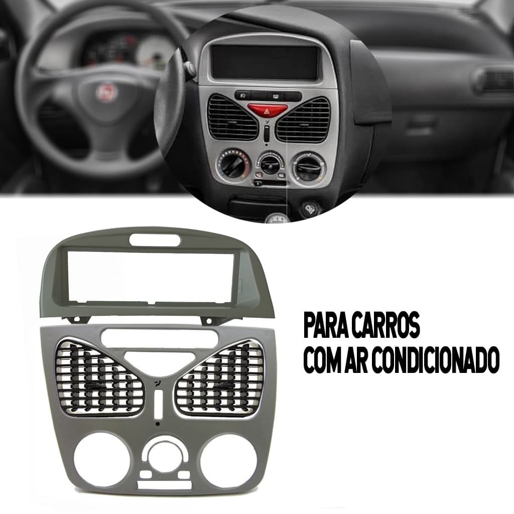 Kit Moldura Painel COM AR Rádio Difusor Fiat Palio Siena Strada Weekend 2001 2002 2003 2004 2005 2006 2007 08 09 10 2011