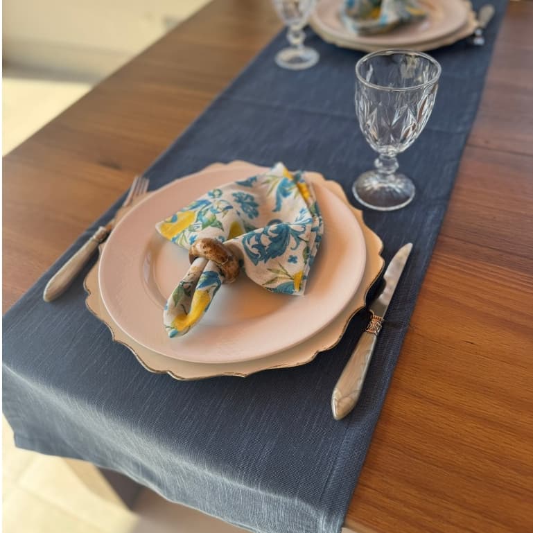 Trilho Caminho  de Mesa em Algodão 40 cm x 1,40 m bainha Mesaposta