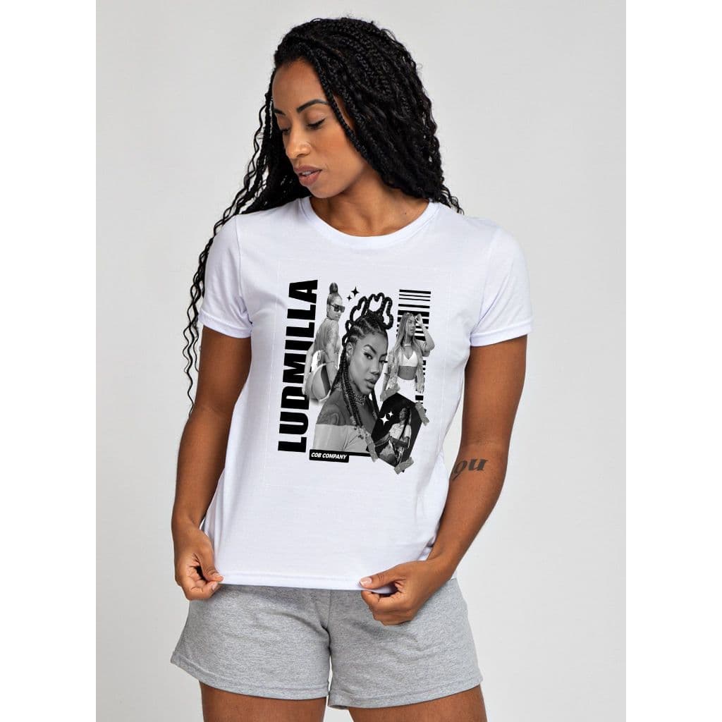 Camiseta Básica Confortável 100% Algodão Estampada Lud Tendência 2025