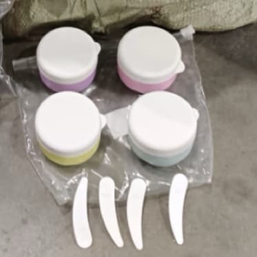 Kit Viagem Frasco Pote Silicone Luxo Loção Condicionador Máscara Creme Pequeno 4un 30ml---903