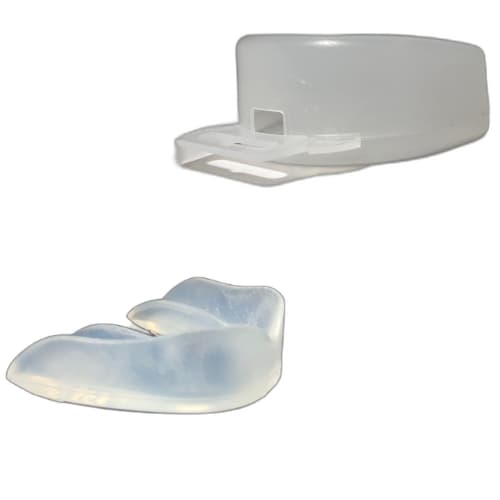 Kit Protetor Bucal Simples + Estojo Branco