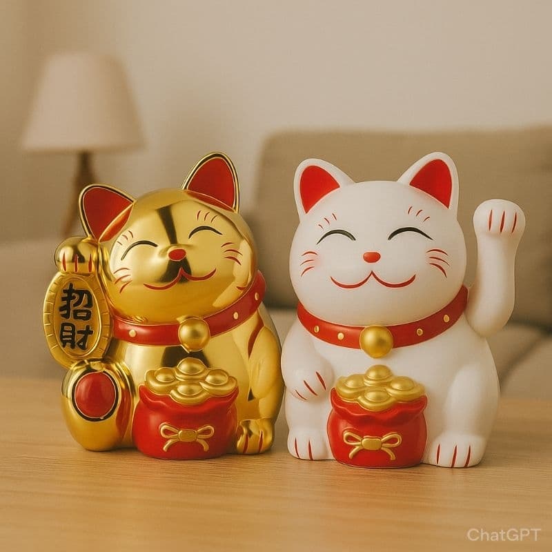 Gato Da Sorte Decoração Casa Japonês Maneki Neko 12,5cm