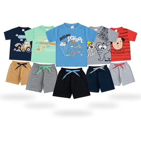 Conjunto Roupa Infantil Menino Masculino Verão Barato